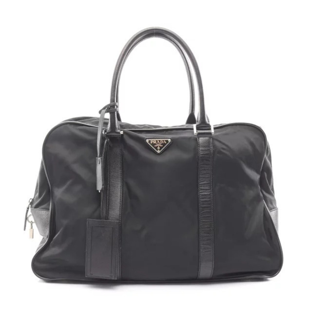 Prada VIAGGIO Leather Boston Bag Black - Picture 2 of 10